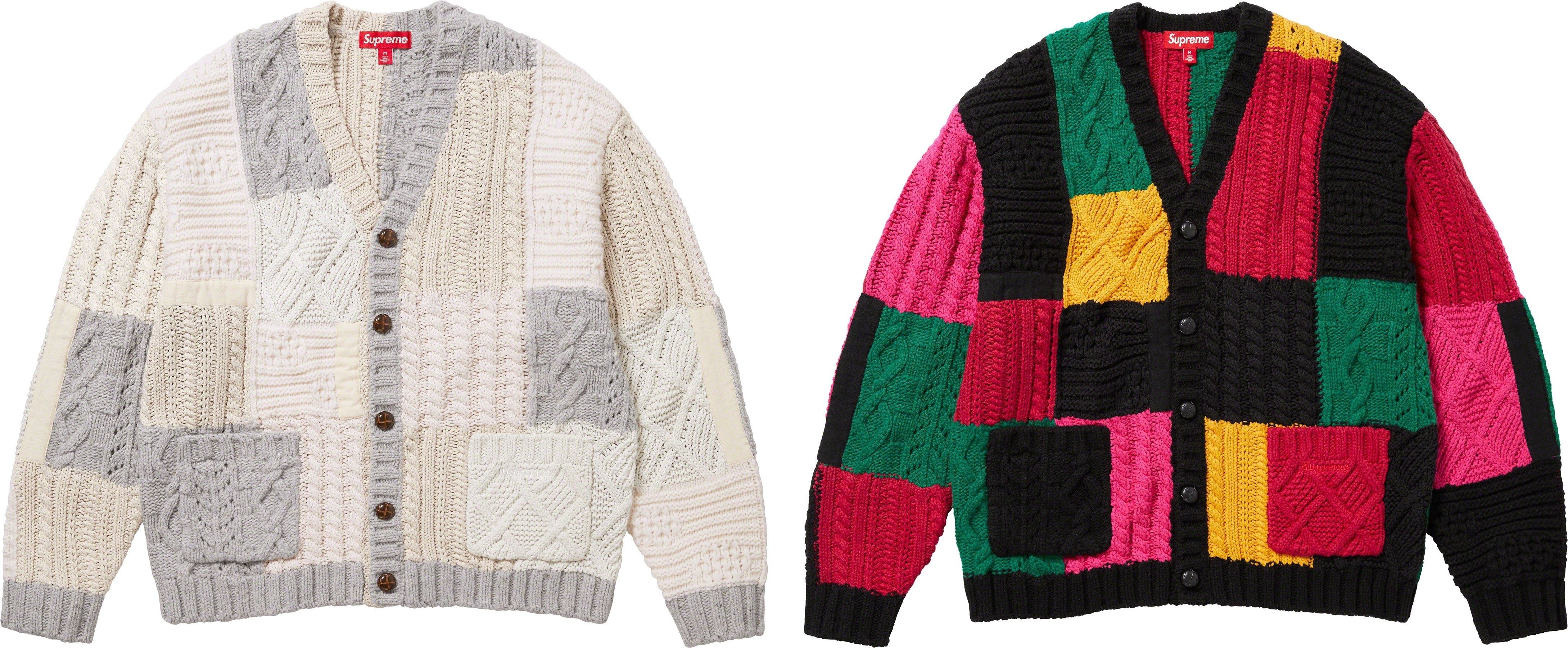 Patchwork Cable Knit Cardigan
